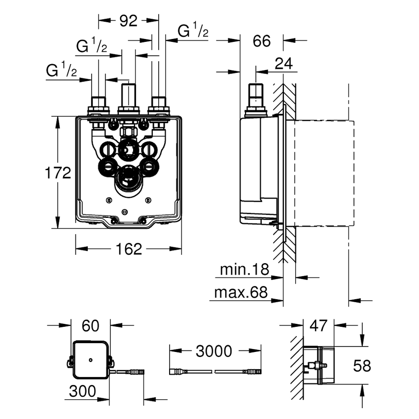 Immagine di Grohe Eurosmart Cosmopolitan E Corpo incasso doccia 36416001