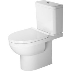 Immagine di Duravit No.1 vaso monoblocco a pavimento Rimless® a cacciata, per cassetta appoggiata non inclusa, senza brida e senza sedile, con scarico orizzontale, fabbisogno di acqua di risciacquo 4,5 l, UWL classe 1, colore bianco 2183090000