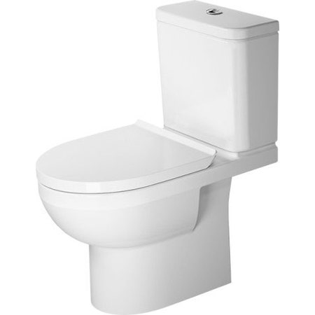 Immagine di Duravit No.1 vaso monoblocco a pavimento Rimless® a cacciata, per cassetta appoggiata non inclusa, senza brida e senza sedile, con scarico orizzontale, fabbisogno di acqua di risciacquo 4,5 l, UWL classe 1, colore bianco 2183090000