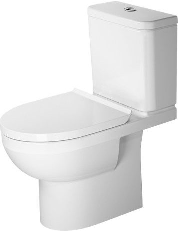 Immagine di Duravit No.1 vaso monoblocco a pavimento Rimless® a cacciata, per cassetta appoggiata non inclusa, senza brida e senza sedile, con scarico orizzontale, fabbisogno di acqua di risciacquo 4,5 l, UWL classe 1, HygieneGlaze, colore bianco 2183092000