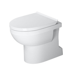 Immagine di Duravit No.1 vaso a pavimento Rimless® a cacciata, senza brida e senza sedile, per cassetta a incasso o esterna non inclusa, con scarico verticale, fabbisogno di acqua di risciacquo 4,5 l, UWL classe 1, colore bianco 2184010000