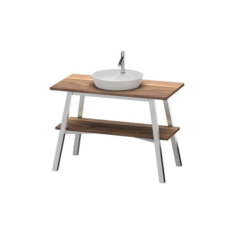 Immagine di Duravit CAPE COD mobile sottolavabo a pavimento 112 cm, struttura in acciaio finitura lucido, top finitura rovere europeo massello CC953207676