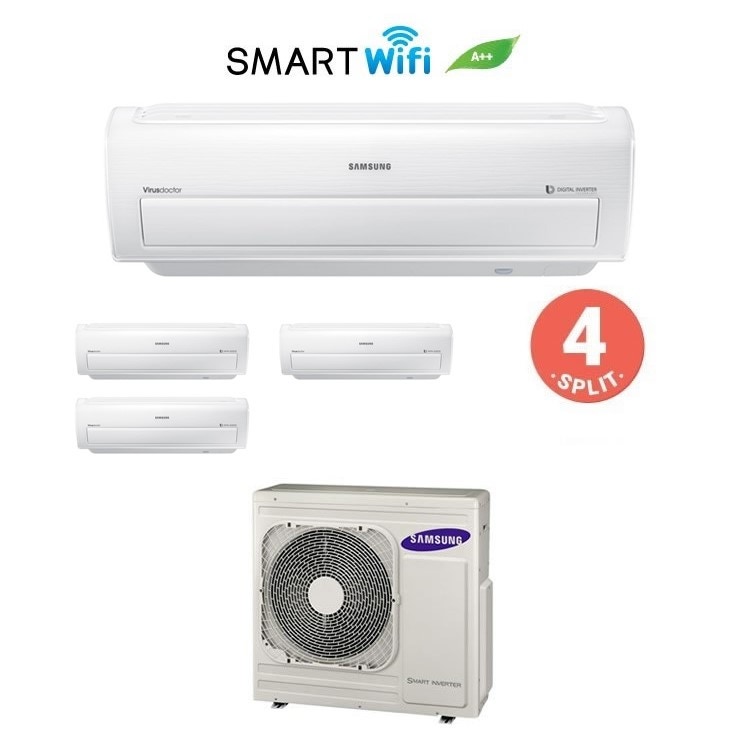 Immagine di Samsung AR7000M Climatizzatore quadri split wi-fi AJ080FCJ4EH/EU+3AR07KSPDBW+AR12KSPDBW 7+7+7+12 BTU