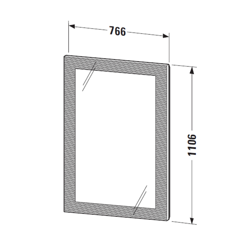 Immagine di Duravit CAPE COD specchio con illuminazione 76.6 cm, luce led, colore grigio finitura argento specchiato CC964100000