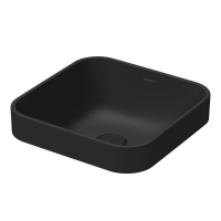 Immagine di Duravit HAPPY D.2 PLUS bacinella da appoggio soprapiano 40 cm con rettifica, senza foro e senza troppopieno, colore antracite finitura opaco 2359401300