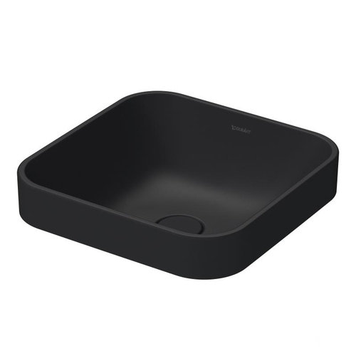 Immagine di Duravit HAPPY D.2 PLUS bacinella da appoggio soprapiano 40 cm con rettifica, senza foro e senza troppopieno, colore antracite finitura opaco 2359401300