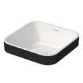 Immagine di Duravit HAPPY D.2 PLUS bacinella da appoggio soprapiano 40 cm con rettifica, senza foro e senza troppopieno, interno colore bianco finitura lucido, WonderGliss, esterno colore antracite finitura opaco 23594061001