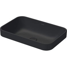 Immagine di Duravit HAPPY D.2 PLUS bacinella da appoggio soprapiano 60 cm con rettifica, senza foro e senza troppopieno, colore antracite finitura opaco 2359601300