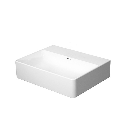 Immagine di Duravit DURASQUARE lavamani rettificato 45 cm senza foro per rubinetteria, senza troppopieno, con bordo per rubinetteria, WonderGliss, colore bianco 07324500791