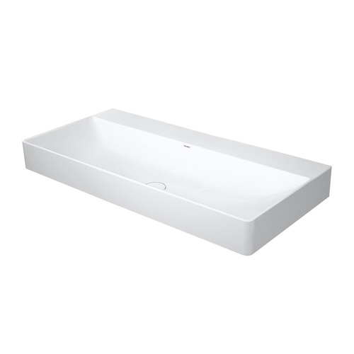 Immagine di Duravit DURASQUARE lavabo rettificato 100 cm senza foro per rubinetteria, senza troppopieno, con bordo per rubinetteria, colore bianco 2353100079