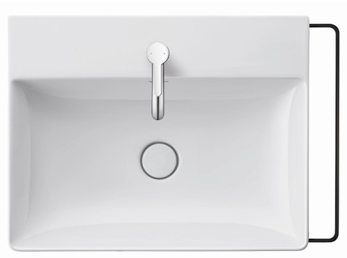 Immagine di Duravit DURASQUARE lavabo consolle rettificato 50 cm monoforo, senza troppopieno, con bordo per rubinetteria, colore bianco 2353500071