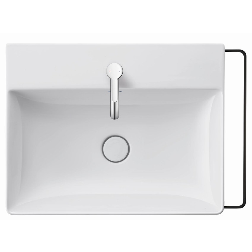 Immagine di Duravit DURASQUARE lavabo consolle rettificato 50 cm monoforo, senza troppopieno, con bordo per rubinetteria, colore bianco 2353500071