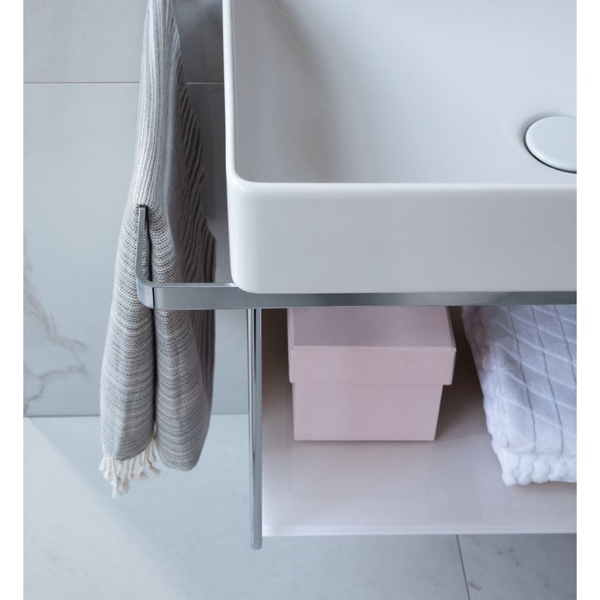 Immagine di Duravit DURASQUARE lavabo consolle rettificato 50 cm monoforo, senza troppopieno, con bordo per rubinetteria, colore bianco 2353500071