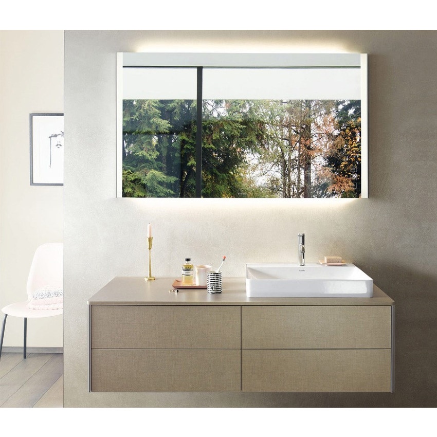 Immagine di Duravit DURASQUARE lavabo consolle 60 cm monoforo, senza troppopieno, con bordo per rubinetteria, lato inferiore smaltato, WonderGliss, colore bianco 23536000411