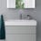 Immagine di Duravit DURASQUARE lavabo consolle 80 cm monoforo, senza troppopieno, con bordo per rubinetteria, lato inferiore smaltato, WonderGliss, colore bianco 23538000411