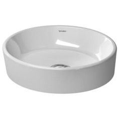 Immagine di Duravit STARCK 2 bacinella da appoggio soprapiano 43.5 cm senza foro per rubinetteria, con rettifica, senza troppopieno e senza bordo per rubinetteria, colore bianco 2321440000