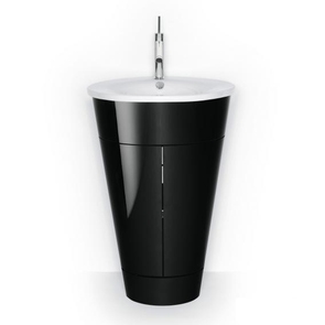 Immagine di Duravit STARCK 1 base sottolavabo a pavimento L.56 cm H.82.5 cm, colore nero finitura lucido S1952004040