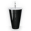 Immagine di Duravit STARCK 1 base sottolavabo a pavimento L.56 cm H.82.5 cm, colore nero finitura lucido S1952004040