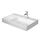 Duravit DURASQUARE lavabo consolle asimmetrico 80 cm, monoforo, senza troppopieno, con bordo per rubinetteria, bacino a destra, WonderGliss, colore bianco 23498000411