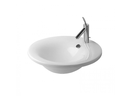 Immagine di Duravit STARCK 1 lavabo consolle 58 cm monoforo, con troppopieno e bordo per rubinetteria, colore bianco 0406580000