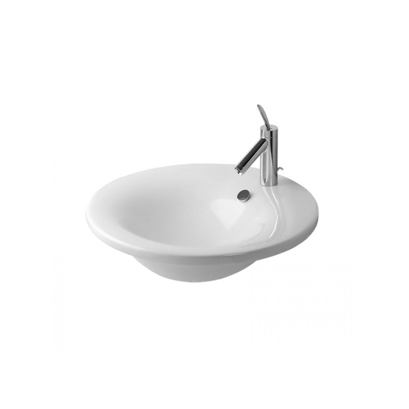 Immagine di Duravit STARCK 1 lavabo consolle 58 cm monoforo, con troppopieno e bordo per rubinetteria, colore bianco 0406580000