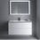 Immagine di Duravit ME BY STARCK lavabo consolle 83 cm monoforo, con troppopieno, con bordo per rubinetteria, WonderGliss, colore bianco 23368300001