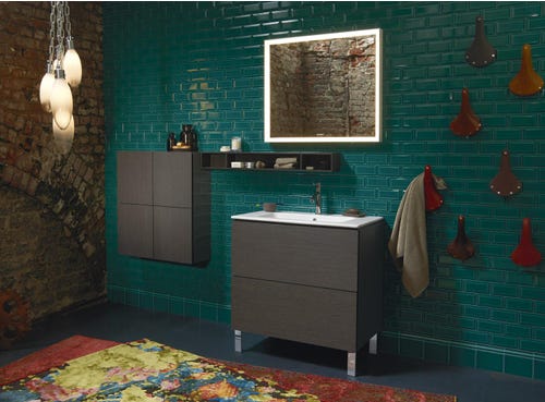 Immagine di Duravit ME BY STARCK lavabo consolle 123 cm con 3 fori per rubinetteria, con troppopieno, con bordo per rubinetteria, colore bianco 2336120030