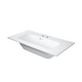 Immagine di Duravit ME BY STARCK lavabo consolle Compact 83 cm con 2 fori per rubinetteria, con troppopieno, con bordo per rubinetteria, colore bianco 2342830058