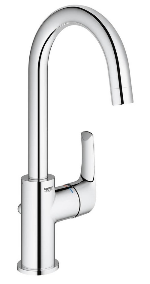 Grohe 23537002 Eurosmart new rubinetto per lavabo con bocca alta girevole e  scarico a saltarello, GROHE SilkMove® ES, GROHE EcoJoy®