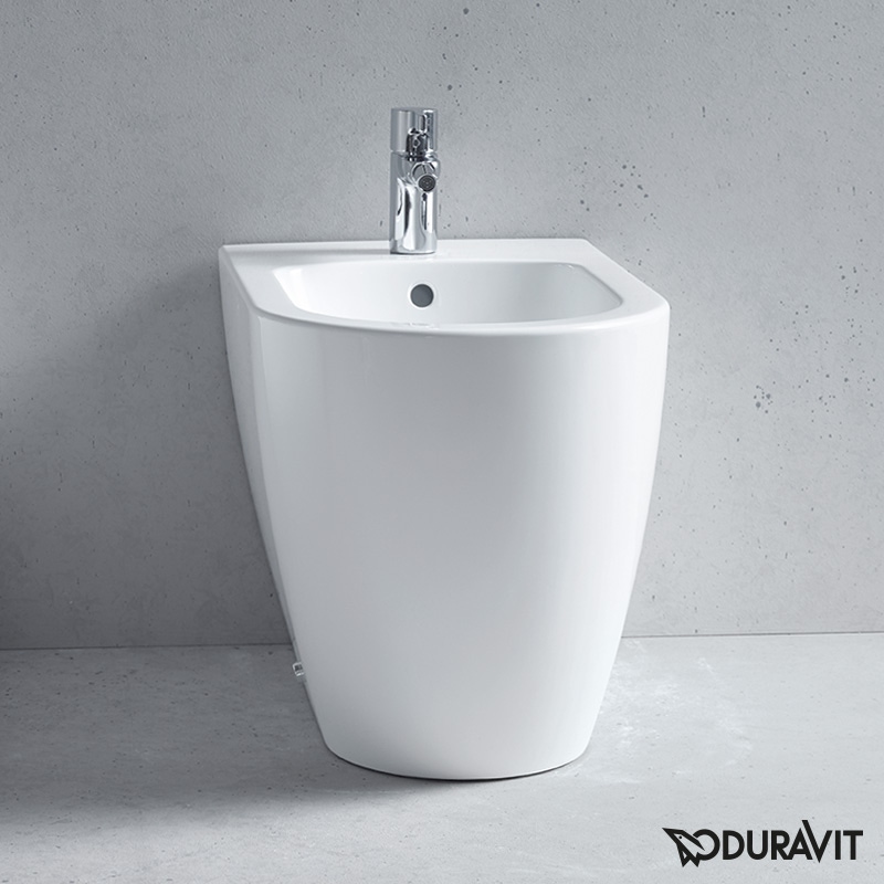 Immagine di Duravit ME BY STARCK bidet a pavimento P.60 cm, a filo parete, con troppopieno, con bordo per rubinetteria, colore bianco 2289100000