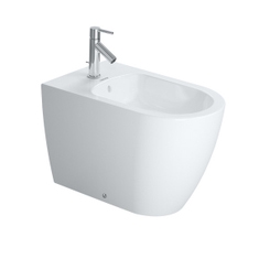 Immagine di Duravit ME BY STARCK bidet a pavimento P.60 cm, a filo parete, con troppopieno, con bordo per rubinetteria, colore bianco 2289100000