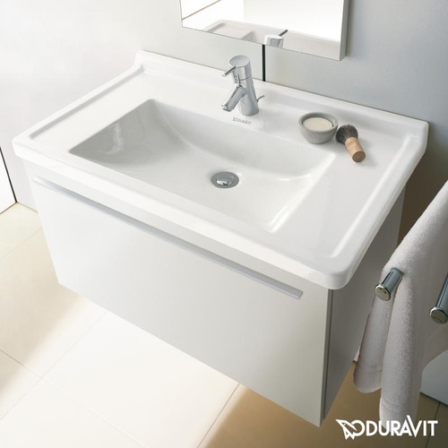 Immagine di Duravit STARCK 3 lavabo consolle 85 cm monoforo, senza troppopieno e con bordo per rubinetteria, colore bianco 0304800041
