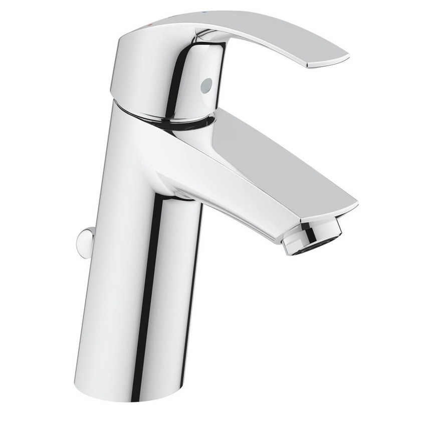 Immagine di Grohe Eurosmart new rubinetto per lavabo bocca medio-alta, scarico a saltarello, GROHE SilkMove® ES, GROHE EcoJoy® 2339310E