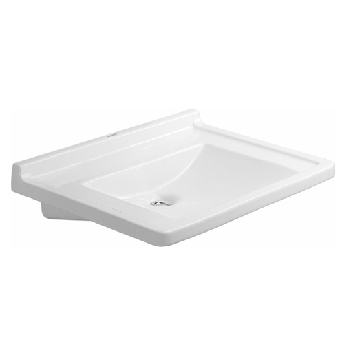 Immagine di Duravit STARCK 3 lavabo Vital Med 70 cm con foro diaframmato per rubinetteria, senza troppopieno, con bordo per rubinetteria, lato inferiore smaltato, colore bianco 0312700000