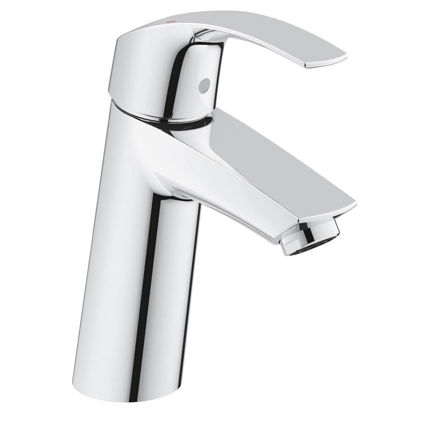 Immagine di Grohe Eurosmart new rubinetto per lavabo bocca medio-alta, corpo del rubinetto liscio, GROHE EcoJoy® 23324001