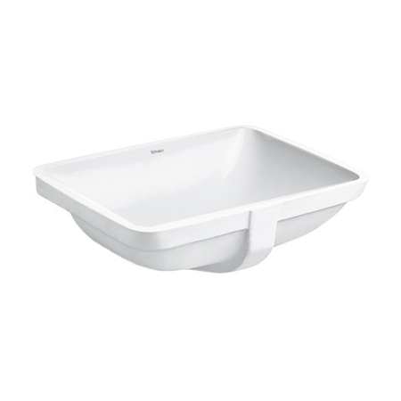 Immagine di Duravit STARCK 3 lavabo da incasso 49 cm senza foro per rubinetteria, per incasso sottopiano, con troppopieno, senza bordo per rubinetteria, colore bianco 0305490000