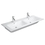 Immagine di Duravit ME BY STARCK lavabo consolle doppio 130 cm monoforo, con troppopieno, con bordo per rubinetteria, colore bianco 2336130000