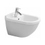 Immagine di Duravit STARCK 3 set sanitari sospesi, vaso Compact a cacciata, sedile con coperchio, senza chiusura rallentata, bidet monoforo con troppopieno, colore bianco 2227090000+2280150000+0063810000