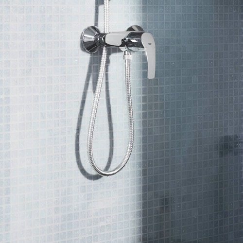 Immagine di Grohe EUROSMART miscelatore monocomando per doccia, a parete, senza deviatore, finitura cromo 33555002