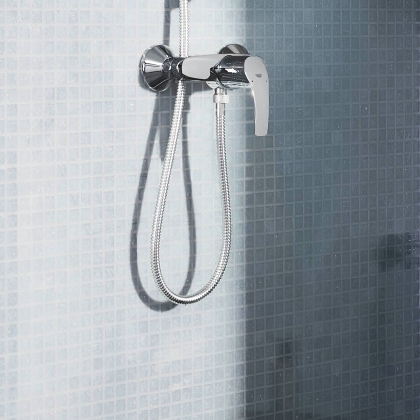 Immagine di Grohe EUROSMART miscelatore monocomando per doccia, a parete, senza deviatore, finitura cromo 33555002