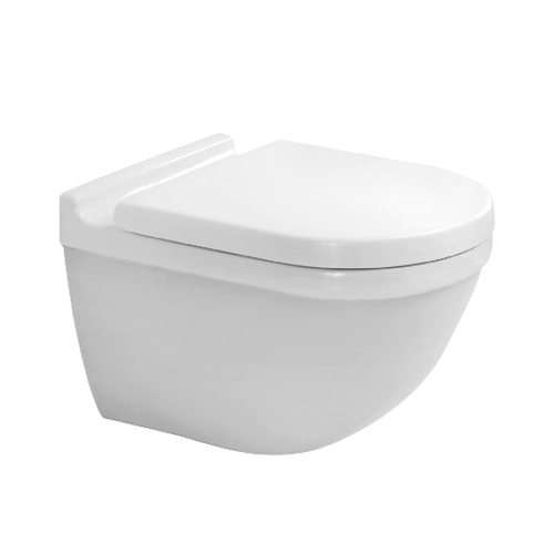 Immagine di Duravit STARCK 3 set vaso sospeso a cacciata e sedile con coperchio, colore bianco 42250900A1