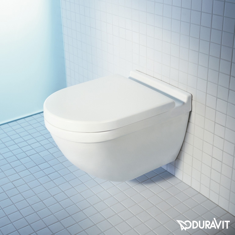 Immagine di Duravit STARCK 3 vaso sospeso Rimless® a cacciata, senza brida, senza sedile, fabbisogno di acqua di risciacquo 4,5 l, UWL classe 1, HygieneGlaze, colore bianco 2527092000