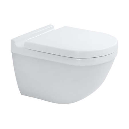 Immagine di Duravit STARCK 3 vaso sospeso Rimless® a cacciata, senza brida, senza sedile, fabbisogno di acqua di risciacquo 4,5 l, UWL classe 1, HygieneGlaze, colore bianco 2527092000
