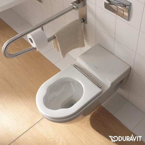 Immagine di Duravit STARCK 3 vaso sospeso Vital a cacciata, per portatori di handicap, profondità 70 cm, fabbisogno di acqua di risciacquo 6 l, UWL classe 2, colore bianco 2203090000