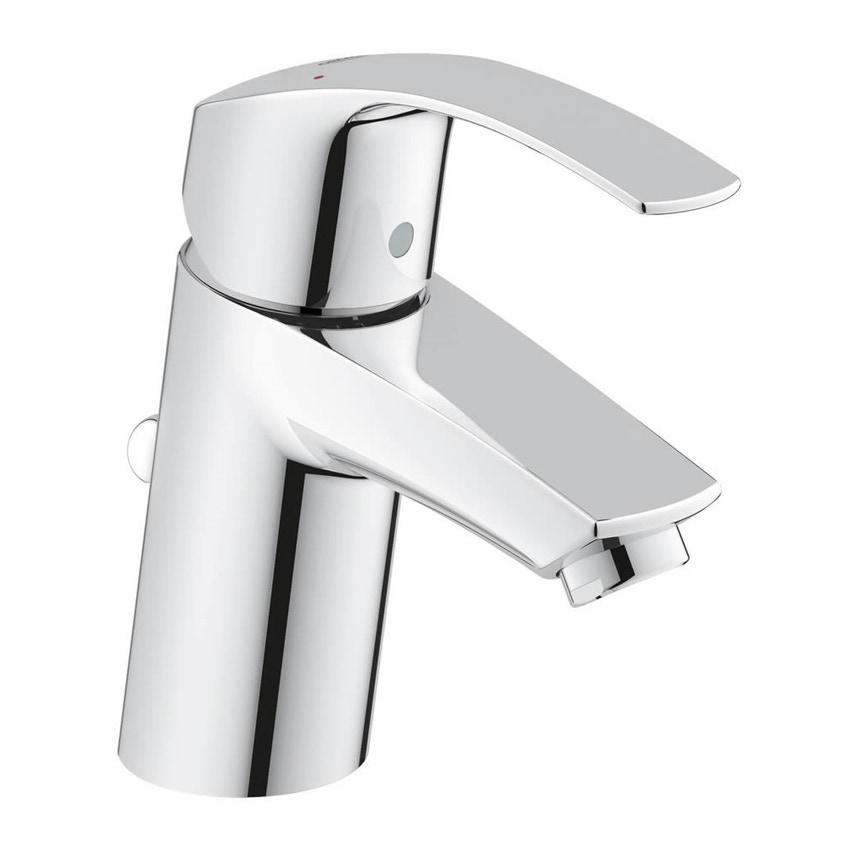 Immagine di Grohe Eurosmart new rubinetto per lavabo  con scarico a saltarello, bocca normale, GROHE SilkMove®, GROHE EcoJoy® 33265002