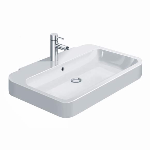 Immagine di Duravit HAPPY D.2 lavabo 80 cm monoforo, con troppopieno, WonderGliss, colore bianco 23168000001
