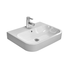 Immagine di Duravit HAPPY D.2 bacinella da appoggio soprapiano 60 cm, monoforo, con rettifica, con troppopieno, colore bianco 2315600000