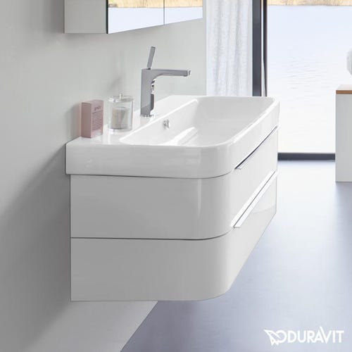 Immagine di Duravit HAPPY D.2 lavabo consolle 100 cm, monoforo, con troppopieno, colore bianco 2318100000