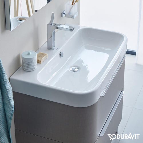 Immagine di Duravit HAPPY D.2 lavabo consolle 80 cm, monoforo, con troppopieno, colore bianco 2318800000