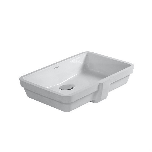 Immagine di Duravit VERO lavabo da incasso 43 cm, senza foro, per incasso sottopiano, con troppopieno, WonderGliss, colore bianco 03304300001